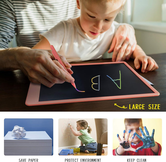 Richgv 14-Inch LCD Writing Tablet Pad for Kids – Portable, Pink