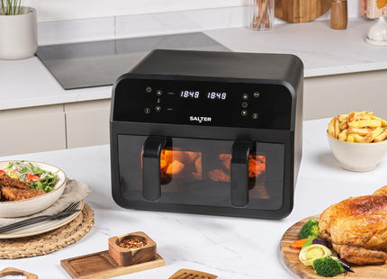 Salter Dual View Air Fryer – 7L Family Size, Removable Divider, 2300W