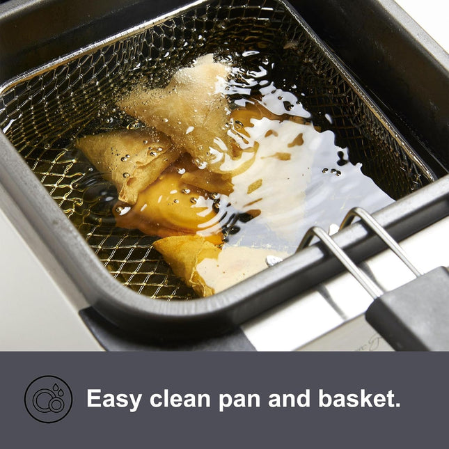 VonShef 1.5L Deep Fat Fryer – Stainless Steel Compact Fryer