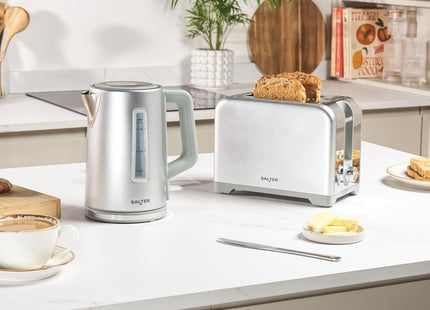 Salter Aspen 2-Slice Toaster – Wide Slots, 7 Browning Levels, 930W, Silver