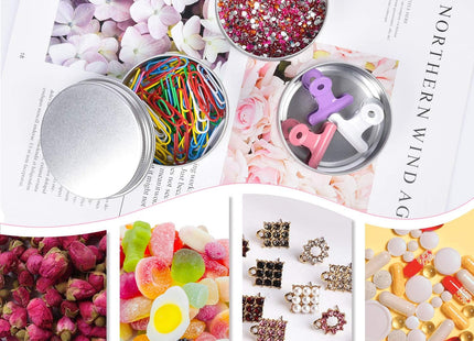 Sopito 24-Pack Aluminum Tin Containers with Screw Lids – 60ml (2oz)