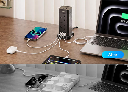 VonHaus 12-in-1 Surge Protected Tower Extension Lead – 2M Cable