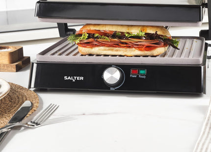 Salter Marblestone Health Grill & Panini Maker 2200W – XL Fold-Out Grill