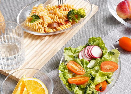 NUTRIUPS 2 Pack Small Tempered Glass Serving Plates – 7.7 x 5.5in Oval Dinner Plates