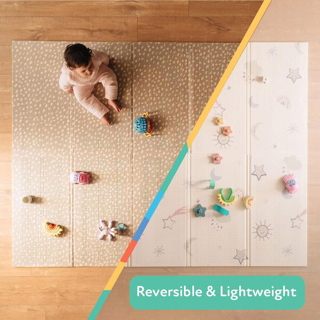 Nuby Foldable Reversible Play Mat Rainbow – Waterproof Baby Floor Mat 147 x 196 cm