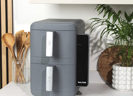 Salter VertiLayer Stackable Air Fryer – 9L Dual Drawer, 4-Layer Cooking, 2400W