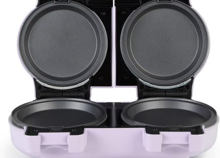 Giles & Posner Double Waffle Maker – Mini Dual Snack Maker, Pastel Purple, 1100W