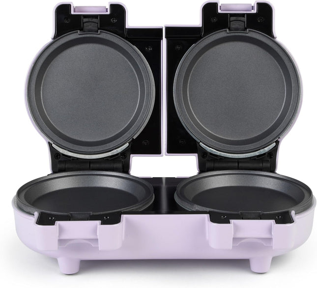 Giles & Posner Double Waffle Maker – Mini Dual Snack Maker, Pastel Purple, 1100W
