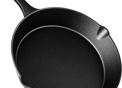 VonShef 10" Cast Iron Skillet – Pre-Seasoned Non-Stick Frying Pan