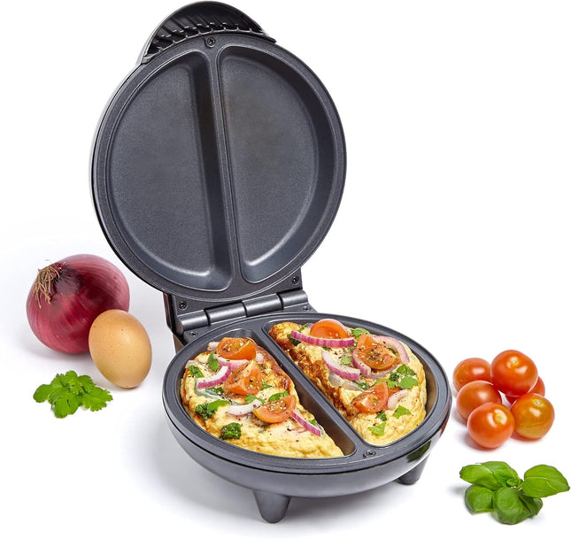 VonShef Omelette Maker – 750W Dual Chamber Cooker with Non-Stick Plates