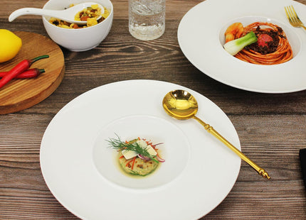 jinsongdafa Porcelain Soup Bowls 260ml Pasta Bowl Set of 4, White 27.5CM
