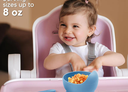 Xabono Baby Suction Plate & Spoon Set – Light Blue