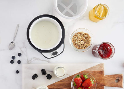 VonShef Yoghurt Maker Machine 1.8L – Natural & Greek Yogurt with Strainer & Recipe Booklet