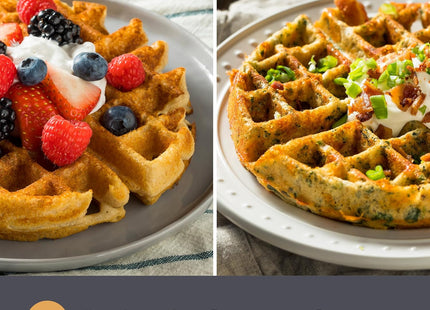 VonShef Double Waffle Maker – 1200W Waffle Machine with Non-Stick Plates