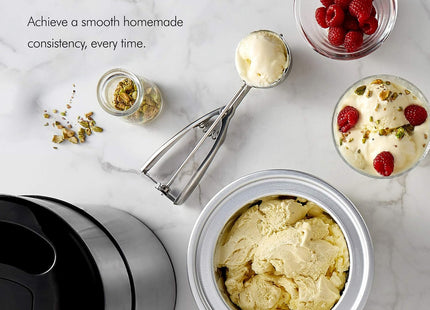 VonShef Ice Cream Maker Machine – 2L Frozen Yoghurt & Sorbet Maker, Stainless Steel