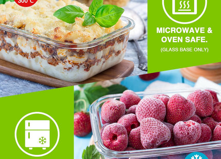 VonShef 5-Piece Glass Food Container Set – 1L Meal Prep Boxes