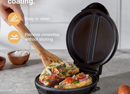 VonShef Omelette Maker – 750W Dual Chamber Cooker with Non-Stick Plates