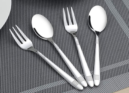 Bblina 12-Piece Dessert Cutlery Set – 6 Stainless Steel Spoons & 6 Forks (Silver)