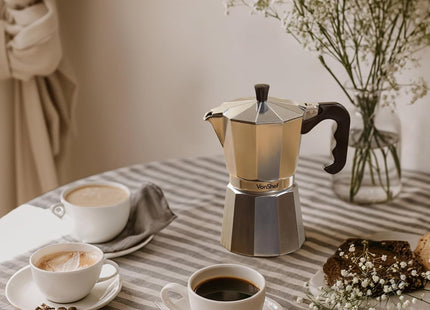VonShef 6-Cup Stovetop Coffee Maker – 300ml Italian Espresso Moka Pot