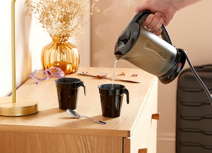 VonShef 0.5L Travel Kettle – with 2 Stackable Cups, 650W, Auto Shut-Off