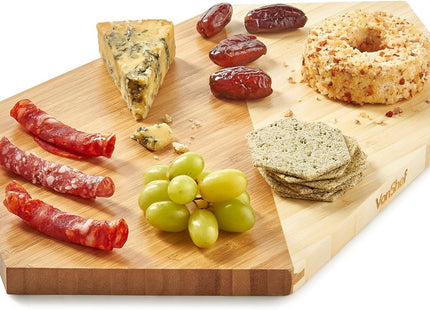 VonShef Bamboo Cheese Board – Geometric Hexagonal Serving Board