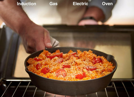 VonShef 10" Cast Iron Skillet – Pre-Seasoned Non-Stick Frying Pan