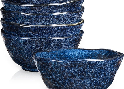 Vicrays Ceramic Small Dessert Bowls Set – 10 oz, Set of 6 – Starry Blue