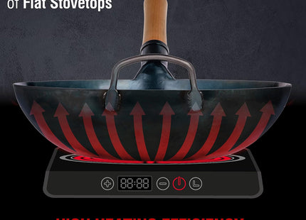 YOSUKATA 34 cm Blue Carbon Steel Wok Pan – Pre-Seasoned Flat Bottom