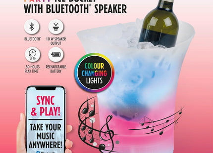 INTEMPO Ice Bucket Bluetooth Speaker – LED Party Speaker & Drinks Cooler