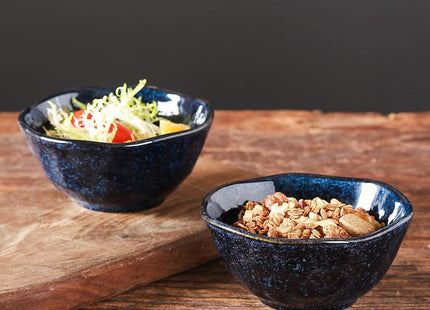 Vicrays Ceramic Small Dessert Bowls Set – 10 oz, Set of 6 – Starry Blue