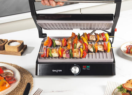 Salter Marblestone Health Grill & Panini Maker 2200W – XL Fold-Out Grill