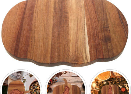 Amosfun Pumpkin-Shaped Wooden Chopping Board – Rustic Serving & Cutting Board