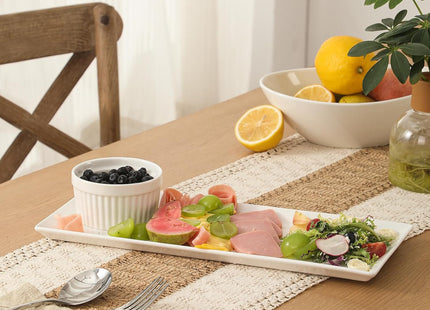 DOWAN Large Porcelain Serving Platters – Set of 4 – White