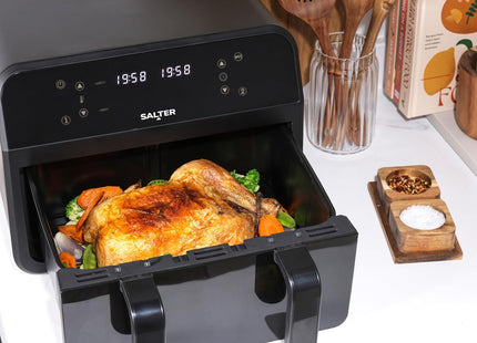 Salter Dual View Air Fryer – 7L Family Size, Removable Divider, 2300W
