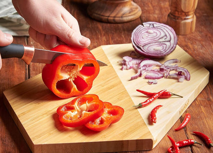 VonShef Bamboo Cheese Board – Geometric Hexagonal Serving Board