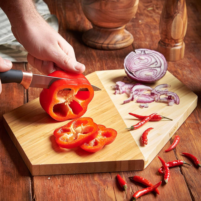 VonShef Bamboo Cheese Board – Geometric Hexagonal Serving Board