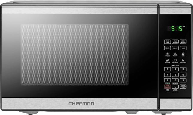 Chefman 20L 800W Microwave Oven with Mirror Finish – Digital Controls - Black