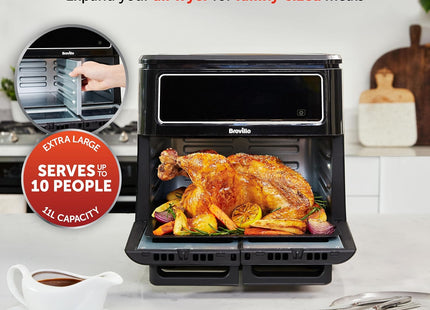 Breville Halo Flexi Digital Dual Air Fryer Oven 11L - No Basket Handle