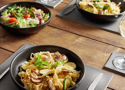 VonShef Matte Black Bowl Set – Set of 3 Stoneware Bowls, 22cm, Dishwasher & Microwave Safe