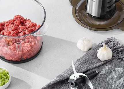 Reemix Electric Food Processor – 500W Mini Chopper with 2 x 3L Bowls