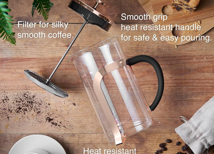 VonShef 8-Cup Cafetiere – 1L French Press Coffee Maker