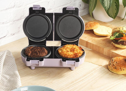 Giles & Posner Double Waffle Maker – Mini Dual Snack Maker, Pastel Purple, 1100W
