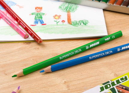 JOLLY Superstick Delta 3003-0014 – 24 Triangular Colouring Pencils