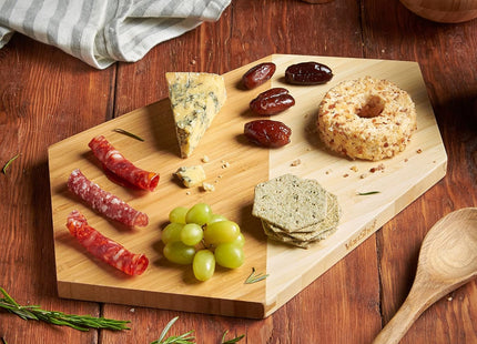 VonShef Bamboo Cheese Board – Geometric Hexagonal Serving Board