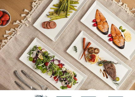 DOWAN Large Porcelain Serving Platters – Set of 4 – White