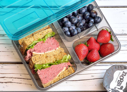 Youngever 7 Sets Bento Lunch Box – Reusable 3-Compartment Meal Prep Containers