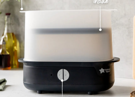 Tommee Tippee Super-Steam Advanced Electric Steriliser – Black, 6-Bottle Capacity