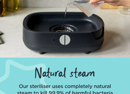 Tommee Tippee Super-Steam Advanced Electric Steriliser – Black, 6-Bottle Capacity
