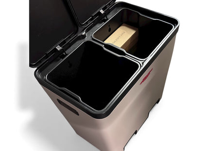 John Lewis 2 Section Recycling Bin with Handles – 40L Dual Compartment