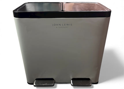 John Lewis 2 Section Recycling Bin with Handles – 40L Dual Compartment - Used